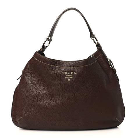 PRADA Vitello Daino Hobo Bruciato 1203435 